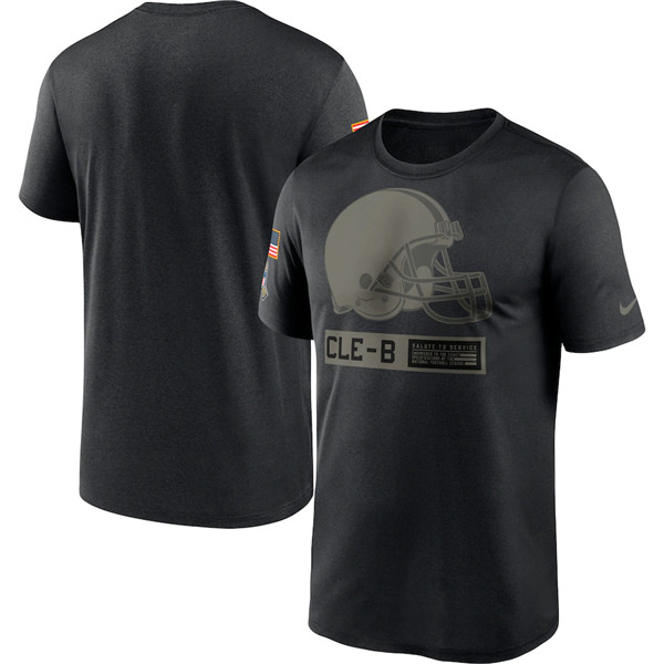 Men's Cleveland Browns 2020 Black Salute To Service Performance NFL T-Shirt